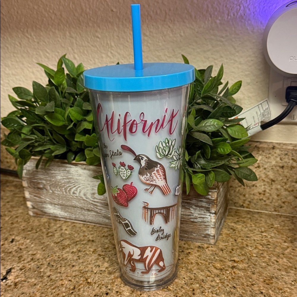 Starbucks | California Exclusive Tumbler with Blue Lid and Straw